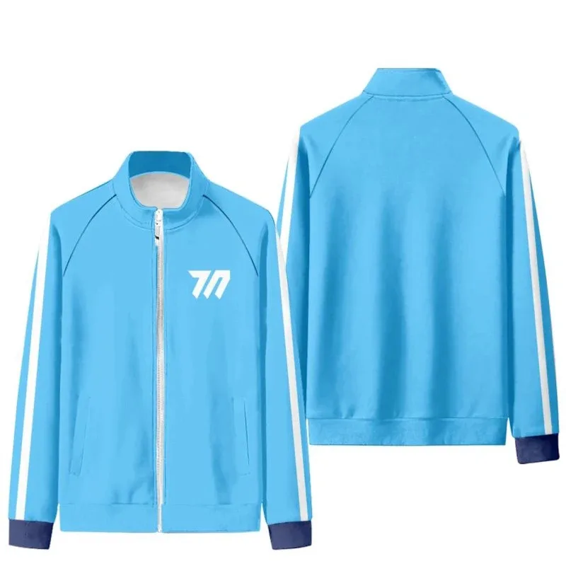 

qa1563D Blue Game Archive Yuuka Hayase Coat Cosplay sweat suit gym outfit Hoodie Baseball uniform Costume