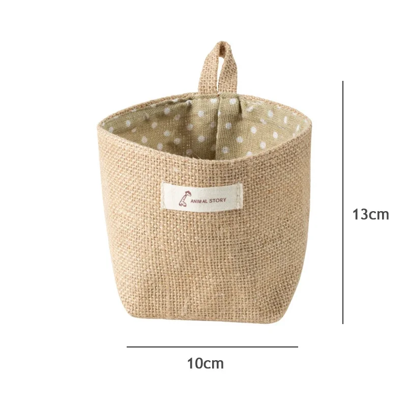 Jute Cotton Linen Storage Bag  Home Organization and Storage  Organizer Basket for Cosmetic Sundries Storage Box Decor