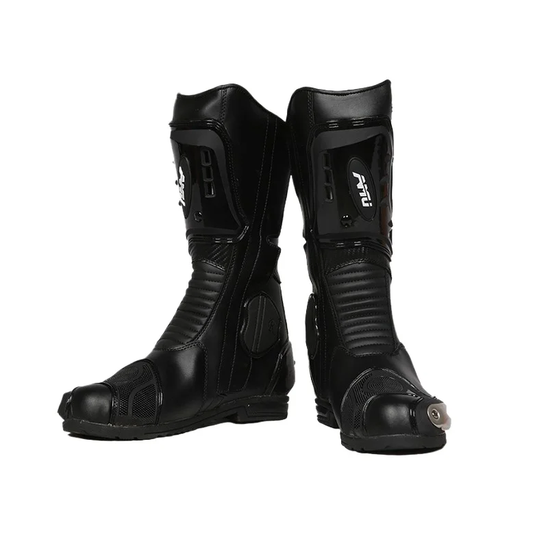 

AMU Motorcycle Boots Men's Motorcycle Boots Non-slip Waterproof Breathable Long Boots Rider Defense Equipped for Four Seasons