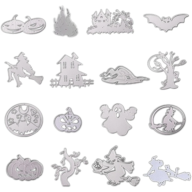 Halloween Pumpkin Witch Metal Cutting Dies Stencil DIY Scrapbooking Album Paper Card Template Mold Embossing Decor