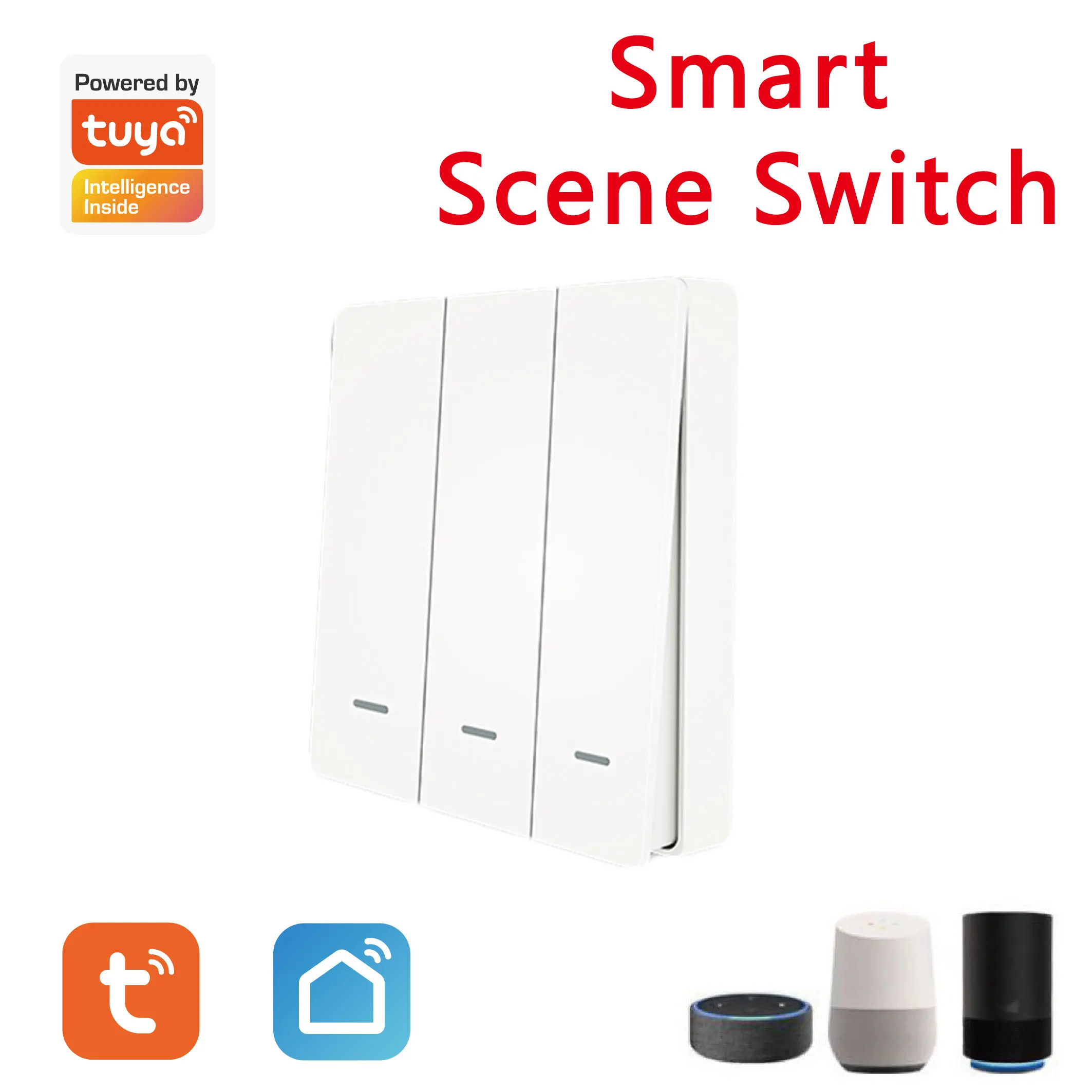 Tuya ZigBee 3.0 스마트 장면 스위치 무선 무료 스티커 벽 장면 스위치 푸시 버튼 배터리 구동 송신기 Alexa