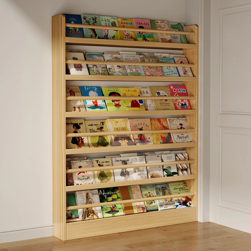 

Magazine Display Bookcases Simple Children Wooden Organizer Mobile Library Bookshelf Storage Estanterias Vintage Furniture