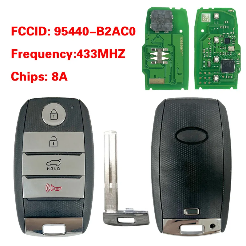

DIYKEY Aftermarket Smart Remote Fob 8A Chip 433Mhz FCCID 95440-B2AC0 Keyless Go Control for KIA Soul 2017