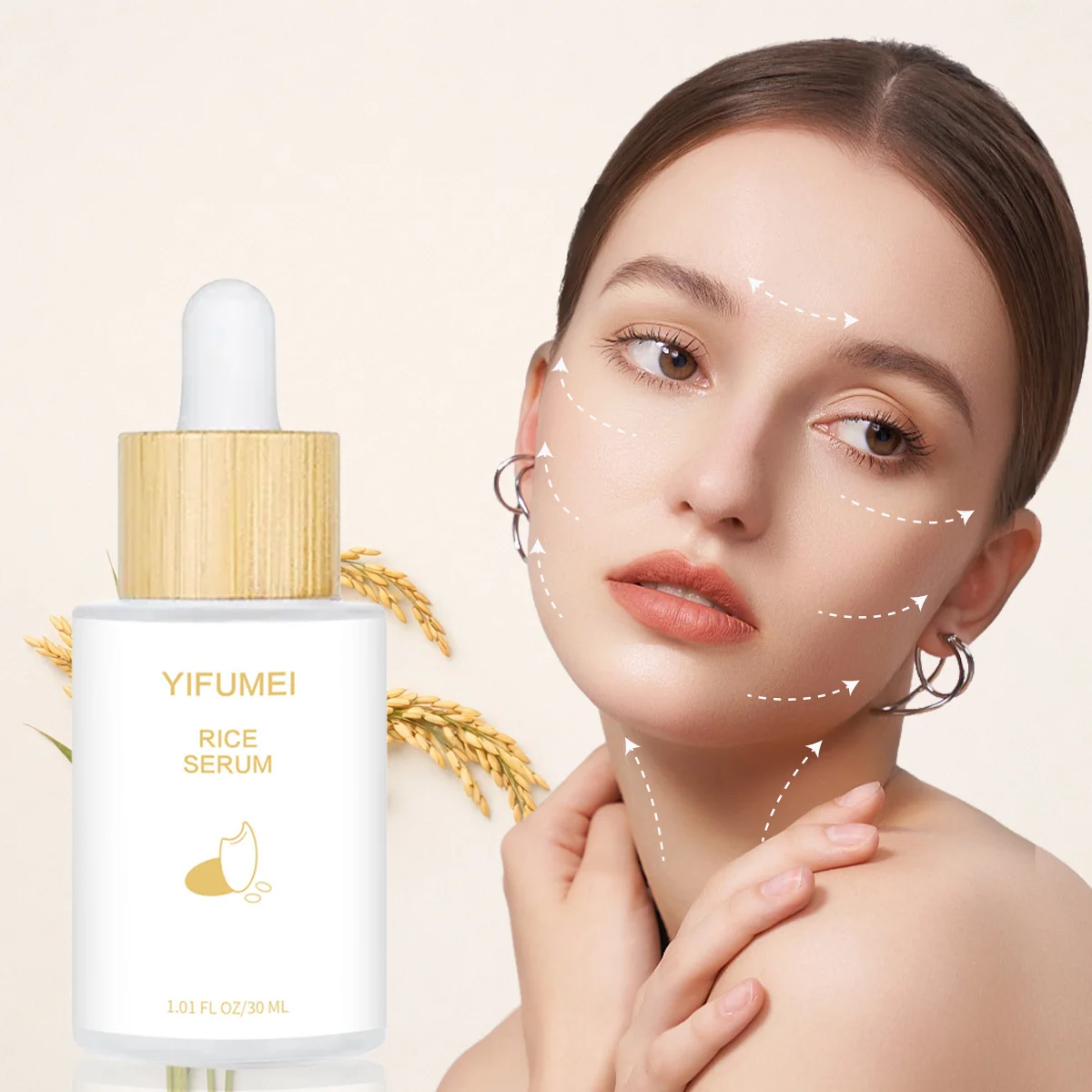 Suero de Arroz, Cuidado Avanzado de la Piel, Reparación Profunda, Renovación, Iluminación del Tono, Fortalecimiento de la Barrera Cutánea, Reafirmante, Calmante, Esencia Facial Iluminadora, 3 Piezas