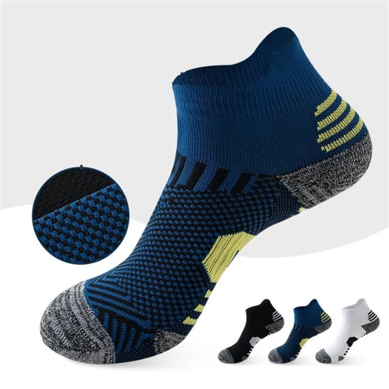 

Professional Fitness Sports Sock Towel Bottom Non-Slip Running Sock Men Women Short Quick-Drying Basketball Training Sox 1-5Pair