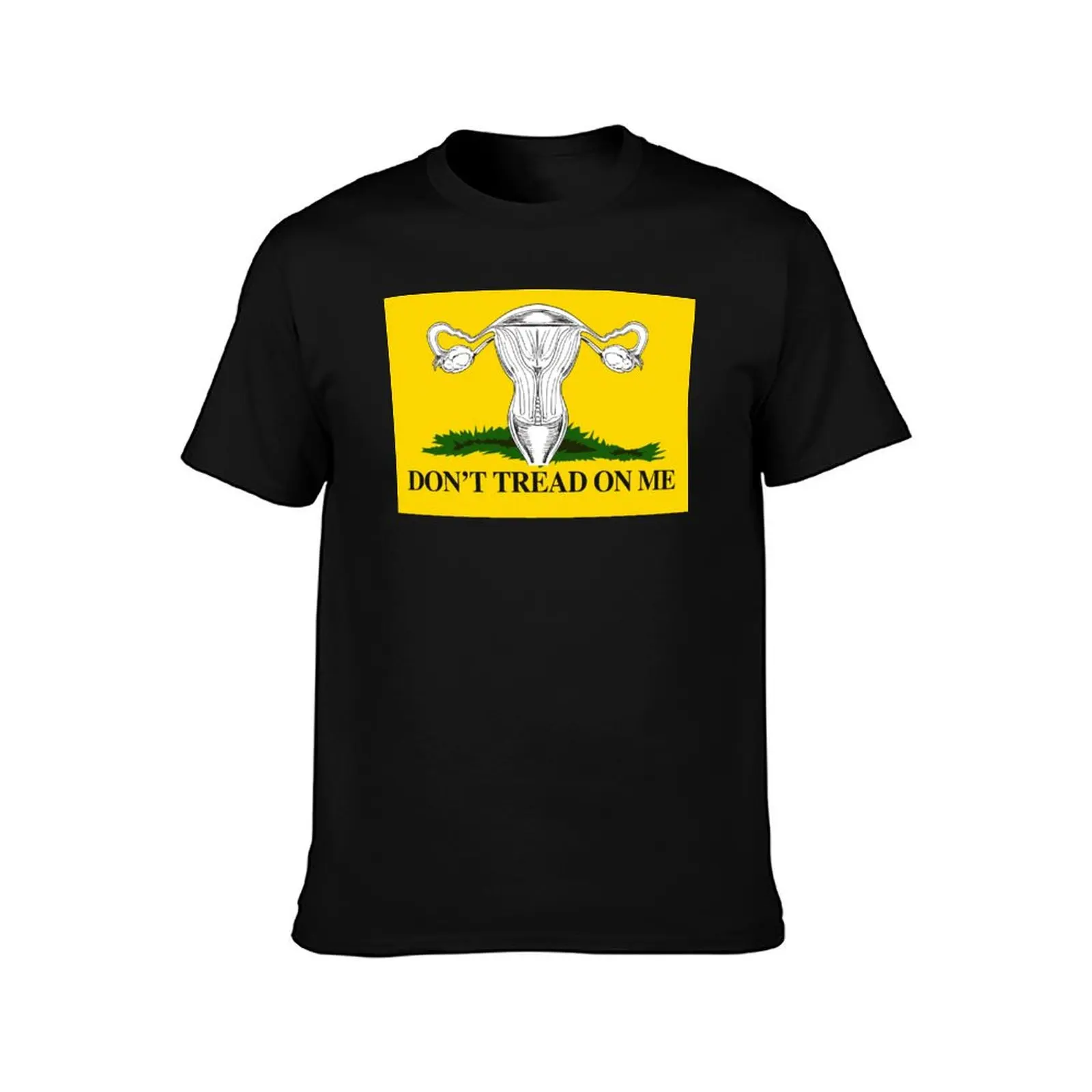 Don't Tread on my uterus T-Shirt Vintage Print Crew Neck Tee T-Shirt