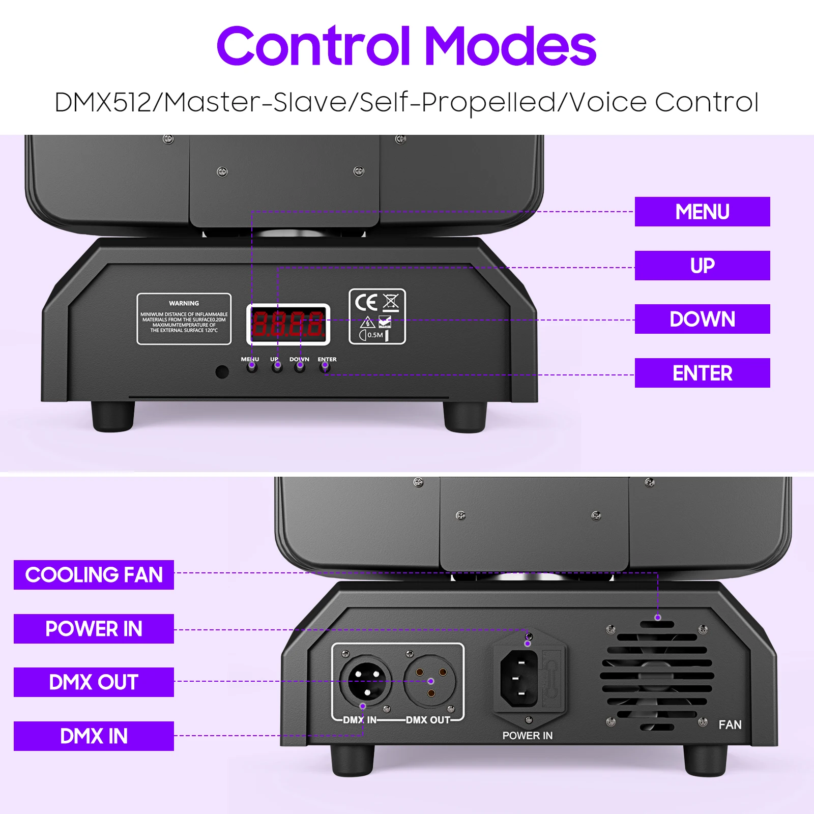 U'King 150 واط LED تتحرك رئيس ضوء 8x12 واط RGBW LED شعاع ضوء المرحلة DMX512 الدورية تأثير كشاف إضاءة للحفلات ل DJ ديسكو الكرة الزفاف