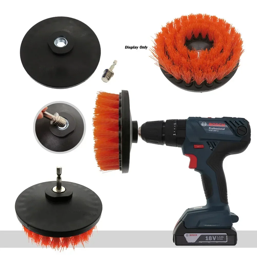 5in Electric Drill Soft Brush For Carpet Leather Upholstery Cleaning Attachment Round Cleaning For Carpet Glass Car Tires Nylon
