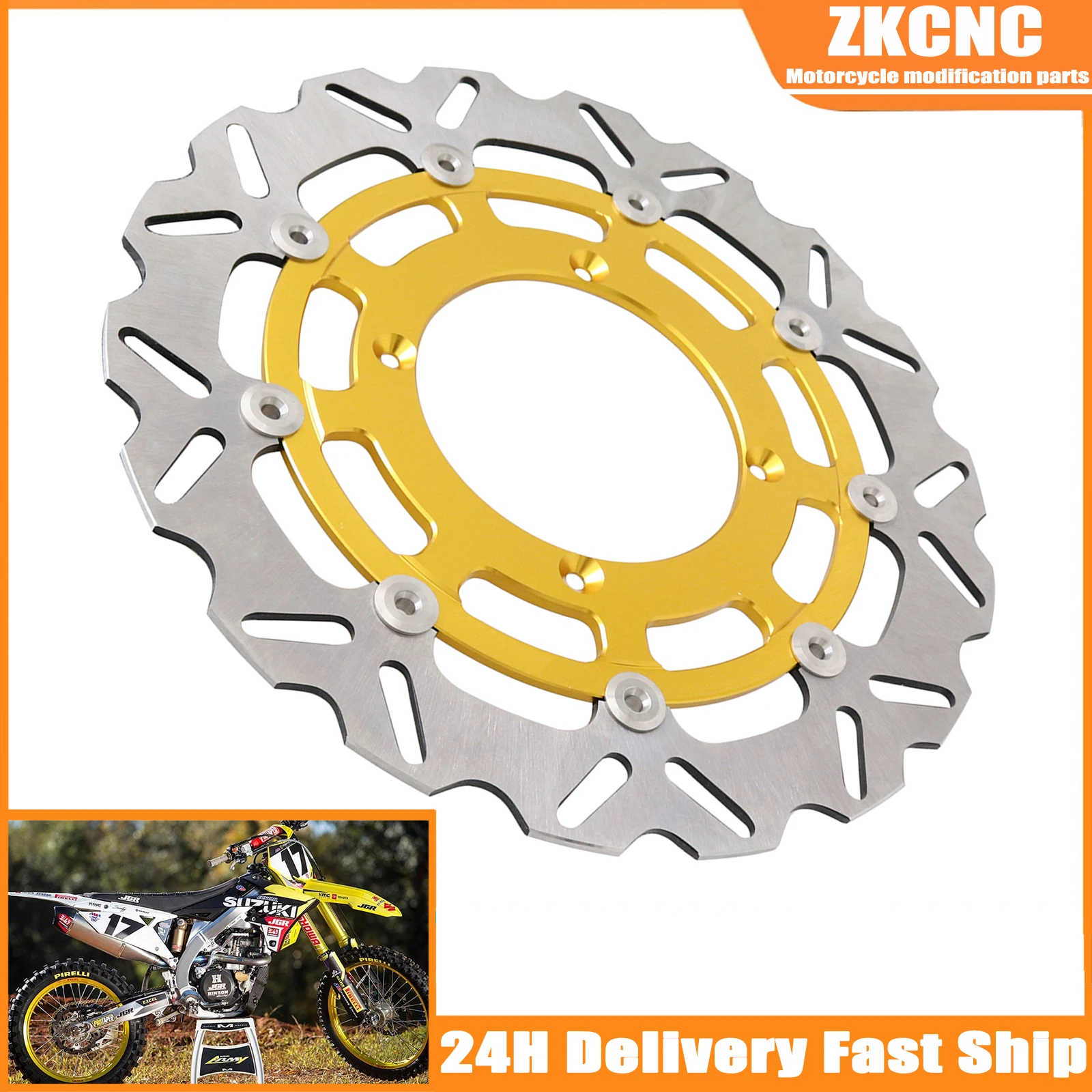 

Motorcycle 320mm Brake Floating Disc For SUZUKI RMZ250 2007-2019 RMZ450 2005-2019 RMX450Z 2010-2019 RMZ RMX 250 450 450Z