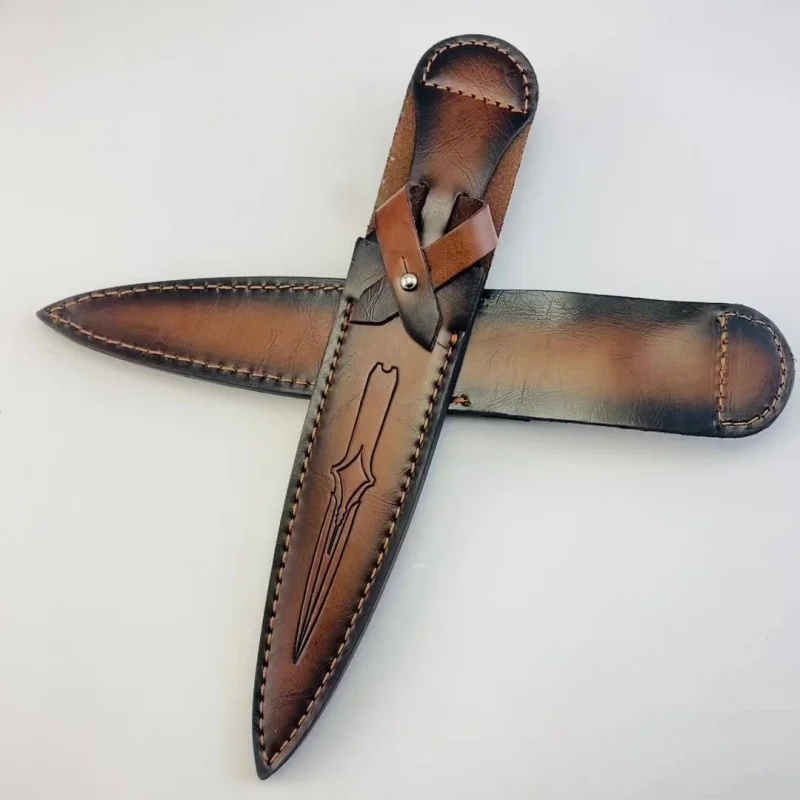 Genuine Leather K Sheath Protective Cover Pocket Hunt Camp Outdoor Portable  Fold Tool Flashlight Belt Loop Case Holder