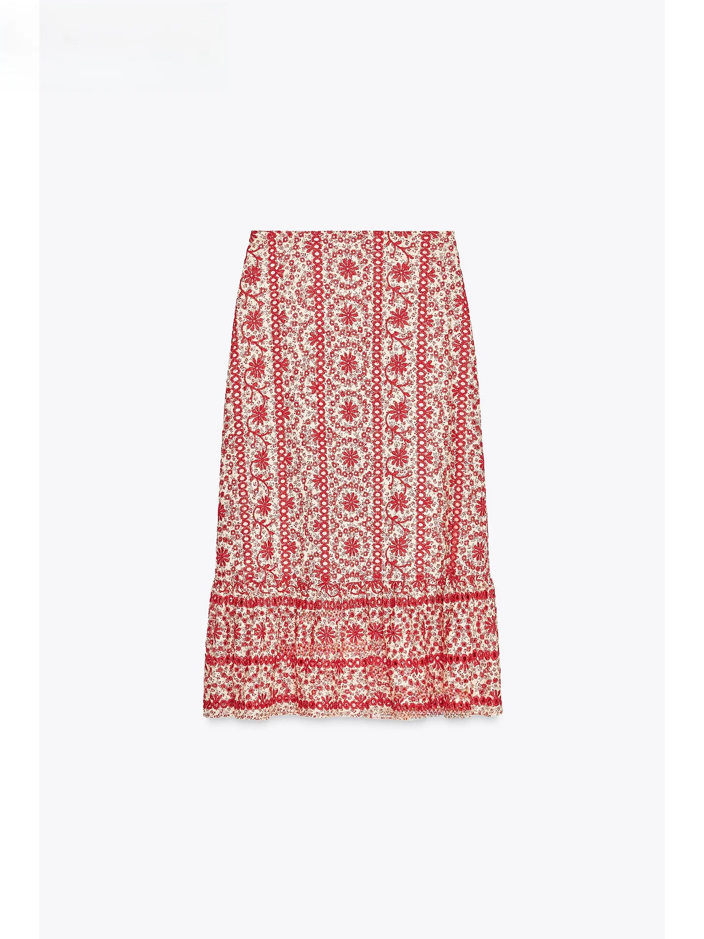 ZAPRHA 2025 Nieuwe hol Borduren Faionable Hoge Taille Midi Rok Ele Gevoel f Body Rok Zoete Sle Lange Rok