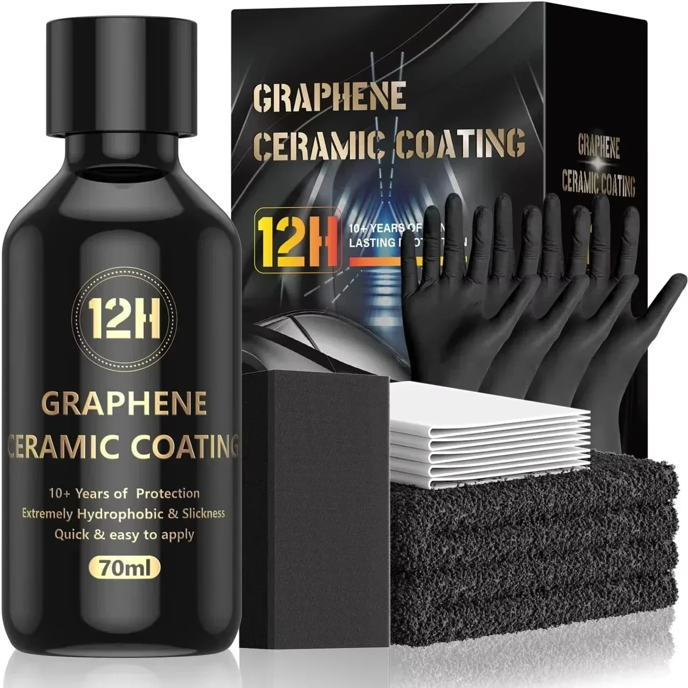 12H Graphene Ceramic Coating with Self Healing and UV Track Technology Car Detailing Professionals 10+ Years of Protection