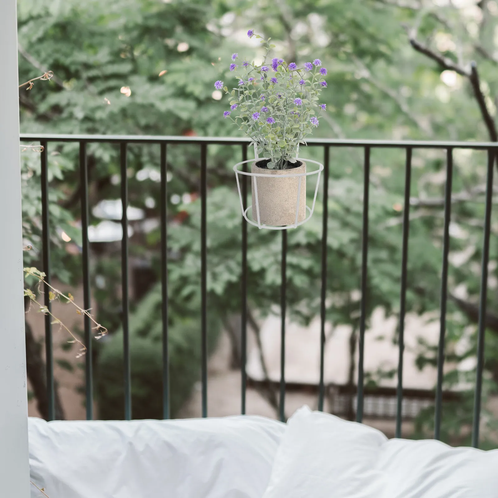 

Набор из 5 прочных железных подвесных подставок для цветочных горшков: стильные держатели для растений для дома, сада, балкона