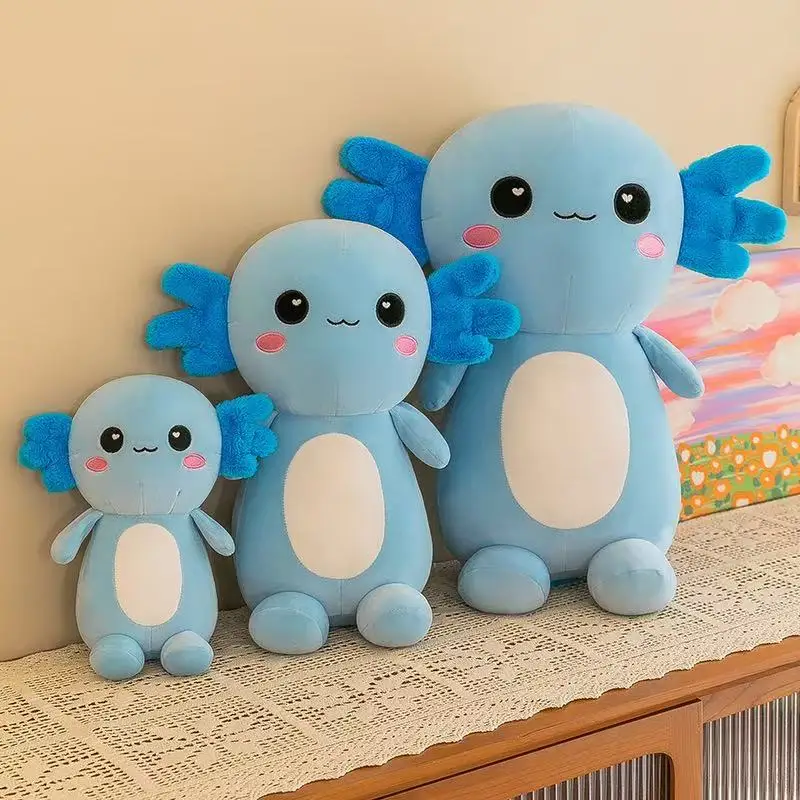 1 szt. Pluszowy aksolotl z kreskówki, realistyczny aksolotl, przerażające pluszowe żelone zwierzęta, dekoracja domu, przyjęcie urodzinowe, najlepszy prezent