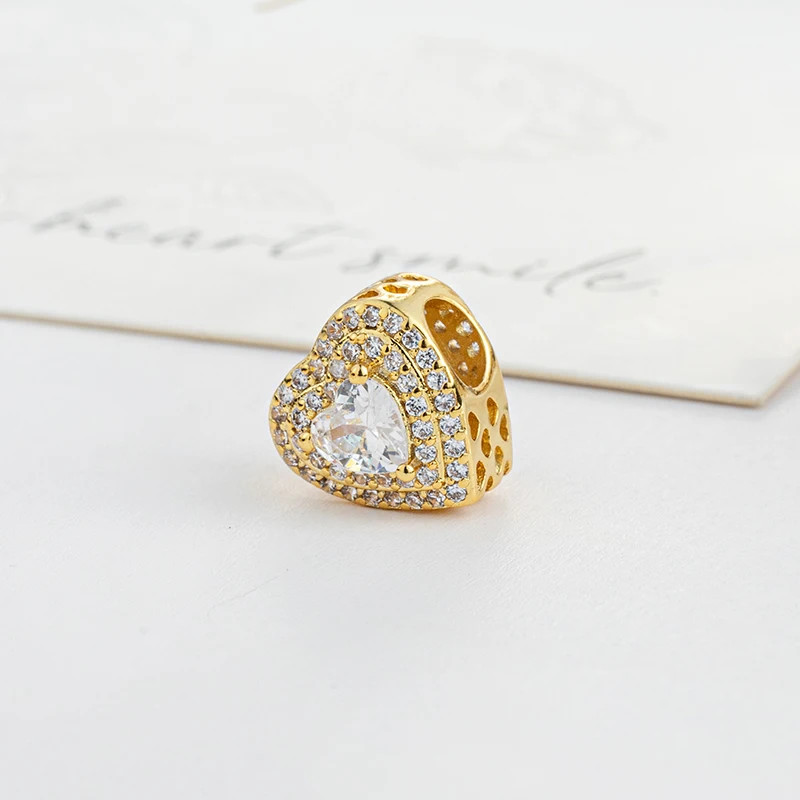 خرز ساحر من الأحجار المتلألئة المطلية بالذهب مناسبة لسوار أوروبي أصلي يمكنك صنعه بنفسك هدية مجوهرات رائعة للنساء #2