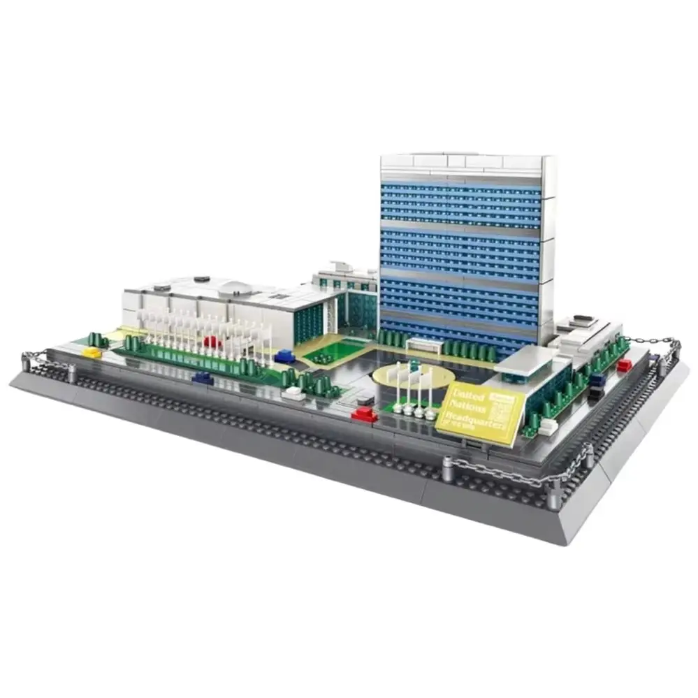 

UN Headquarters Building Blocks Set 1601pcs NO.6219 Architectural Replica Toy Bricks Model Educational for Adults And Kids