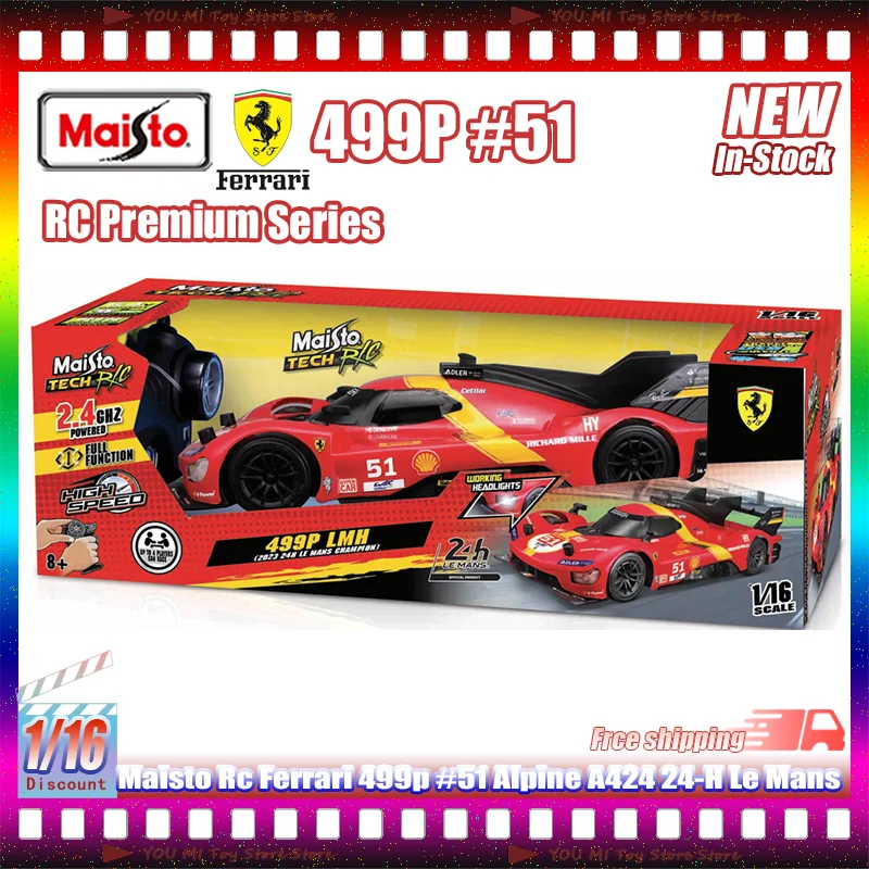 Auf Lager Stärke 1:16 Rc Ferrari 499p # 51 Alpine A424 24-H Le Mans 2,4 GHz ferngesteuerte Automodelle Simulation Miniatur Spielzeug Geschenk