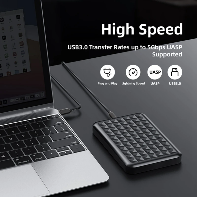 Top-HDD Case External Enclosure For 2.5 Inch SATA HDD SSD Type C To USB 3.0 Case Hard Disk Drive For PC Laptop