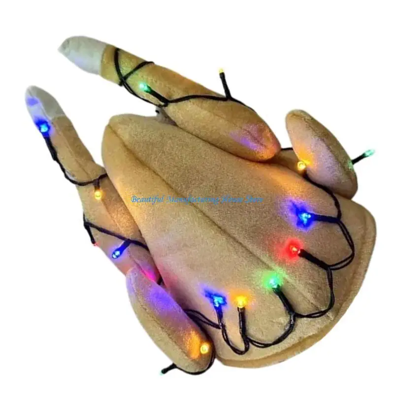 

E56A Thanksgiving Celebration Turkey Hat LED Cartoon Chicken Headgear Party Headwear