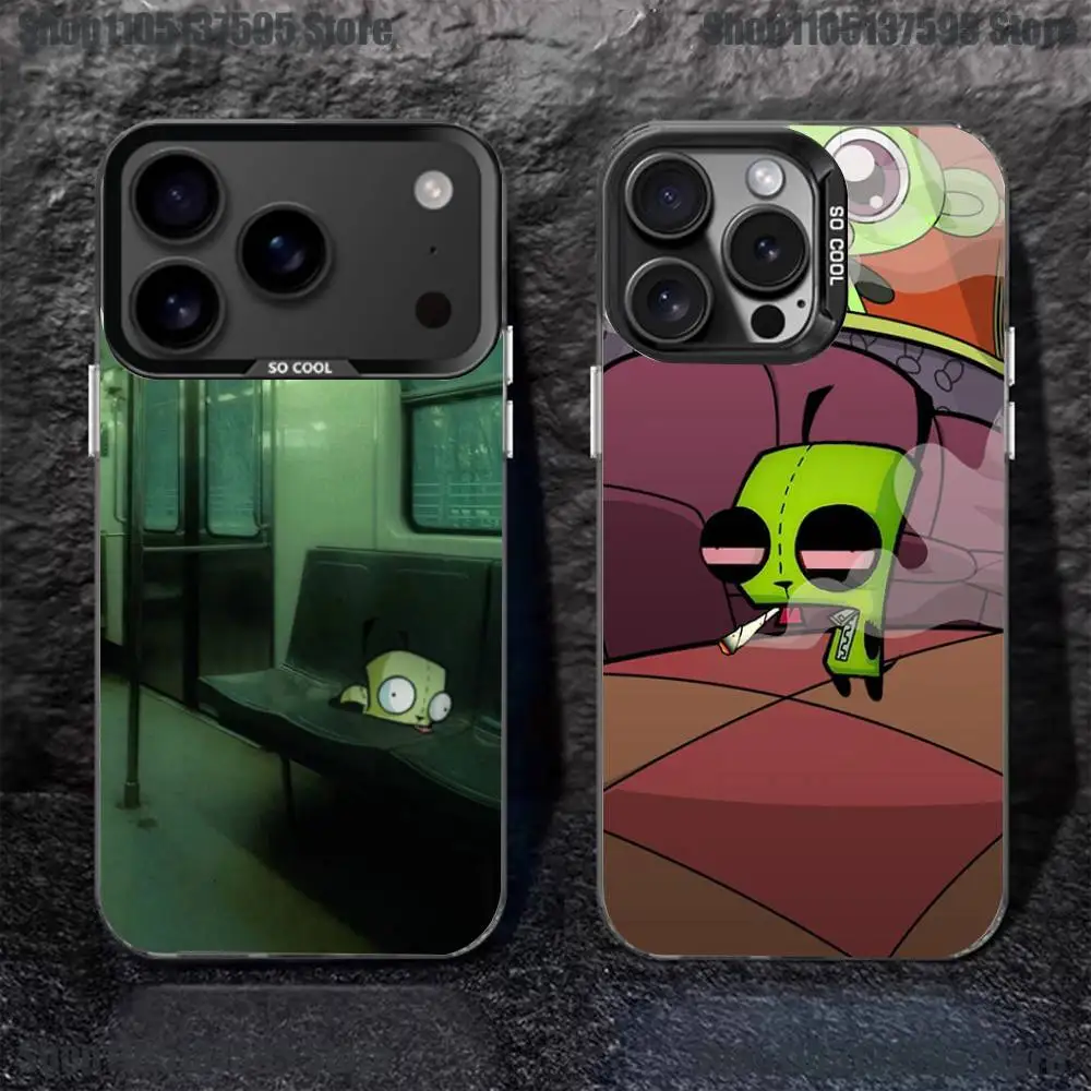 

I-Invader Zim Gir Phone Case For iPhone 17,16,15,14,13,12,11,Pro,XS,Max,Plus,Mini,SE4,E Black Matte Shockproof Cover