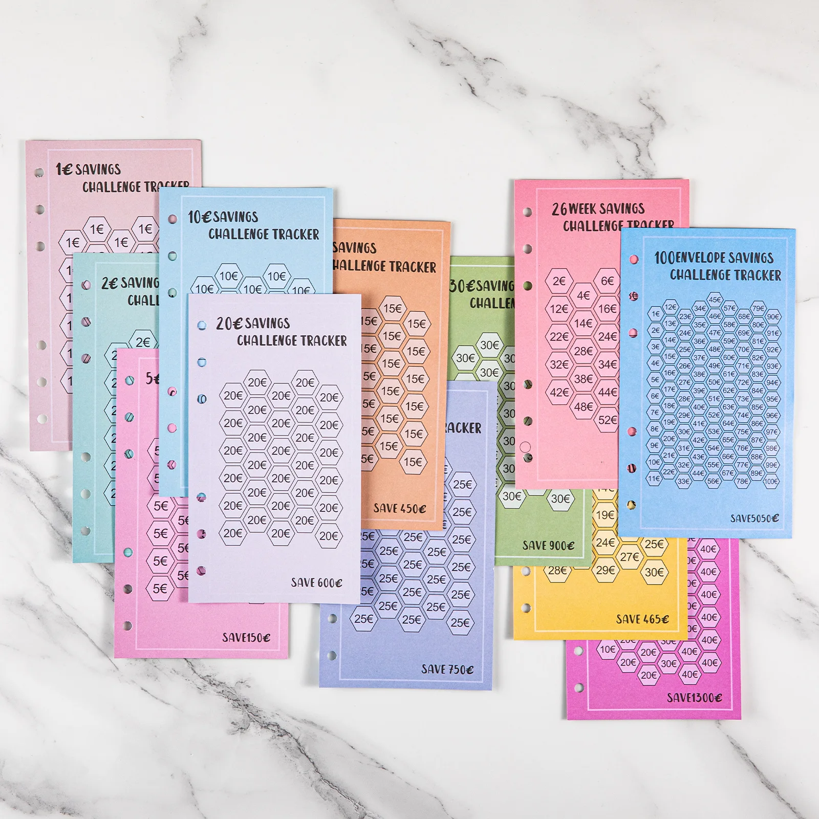 A6 Euros USD Cash Envelopes Budget Planner Easy To Save 100 Envelopes Eave Money, 52 Weeks Save Challenge, 30 Days Save