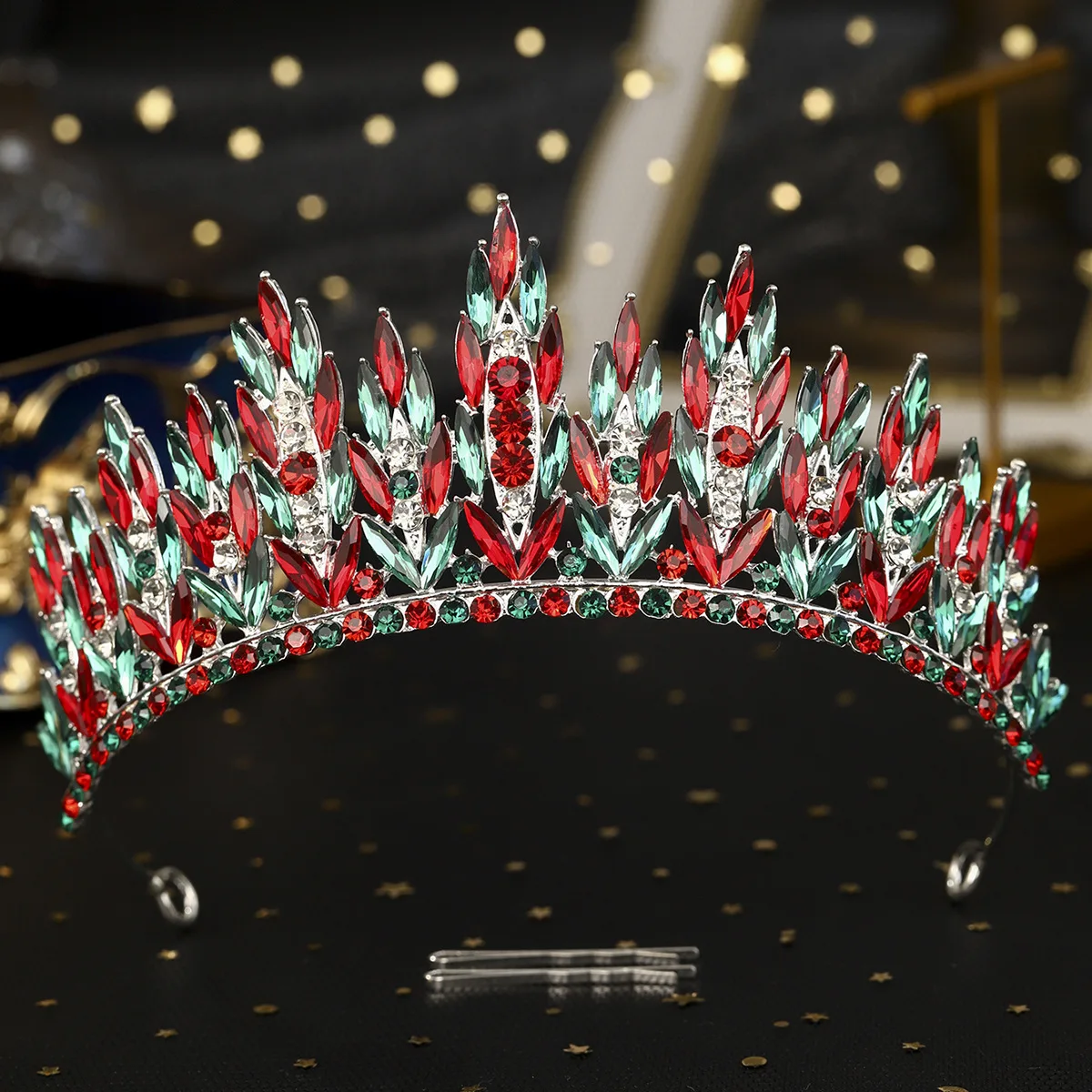 

Новая рождественская корона, аксессуары для волос, корона принцессы, цвет сплава, бриллиант, свадебный головной убор для выпускного вечера