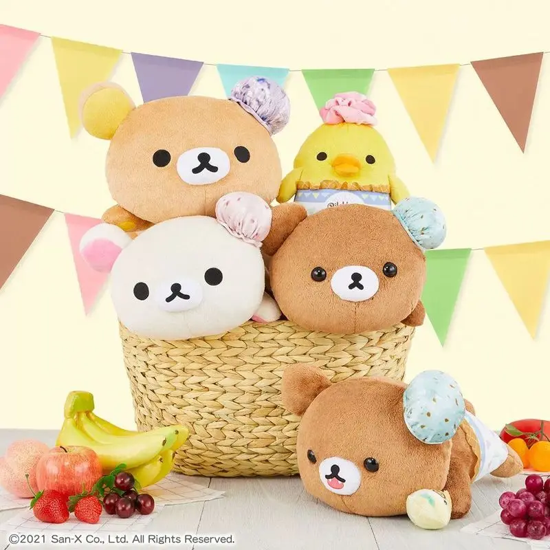 Hot Sanrio Original San-X Kawaii Rilakkuma Lying Posture Bear Room Decoration Plush Ornaments Toy Model Collection Birthday Gift