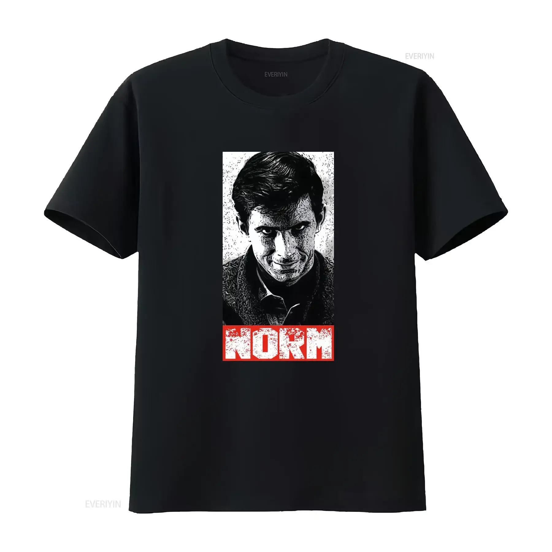 Norman Bates 'Norm' Psycho Scary Horror Cult T Shirt Black long or short sleeves vintage Washed Slightly fashion Versatile