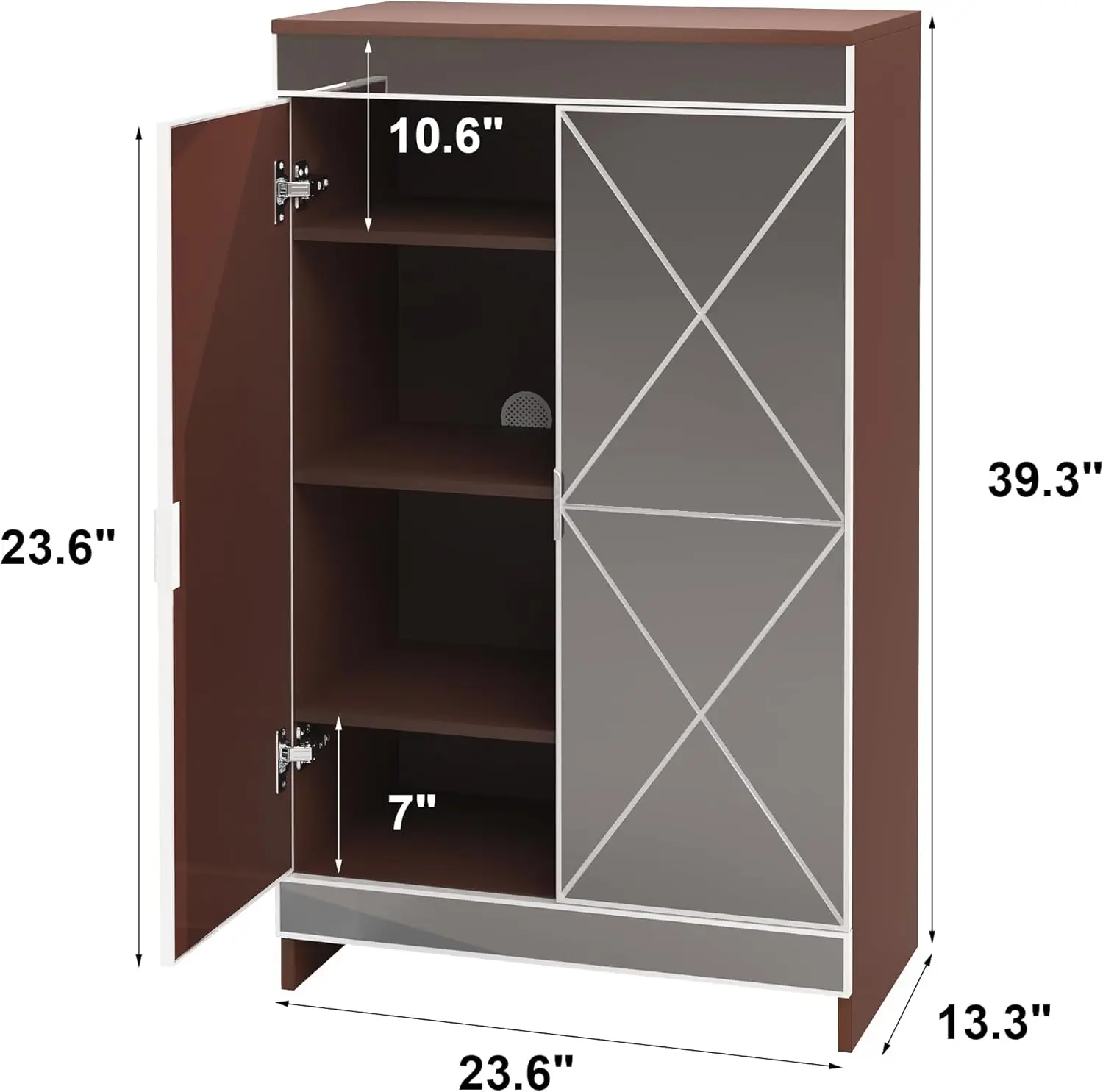 Armoire de Rangement à Chaussures Moderne à 4 Niveaux avec Étagère Réglable, Alicante Autoportante, Entrée T1, C