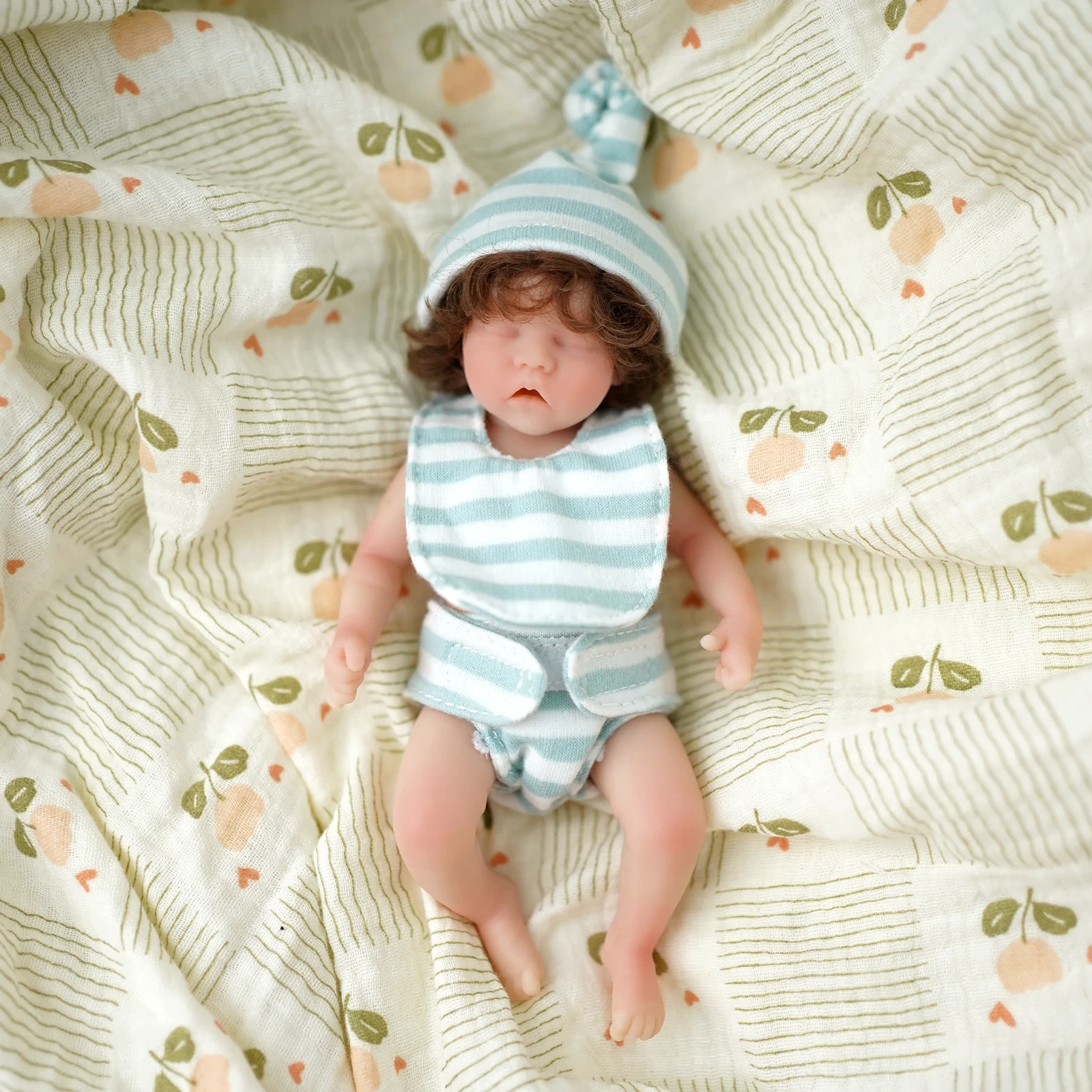 6 Inches 15cm Bebes Reborn Dolls Silicone Full Body Sleeping Twin A Lifelike Mini Reborn Doll Surprice Children Anti-Stress