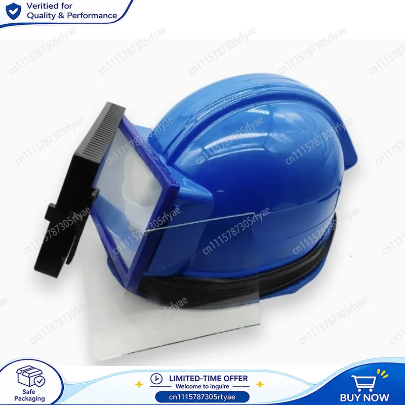 Safety Sandblasting Helmet Protective Mask Air Supplied Blasting Cap Blue Glass Shield Respirator Helmet For Sanding Work