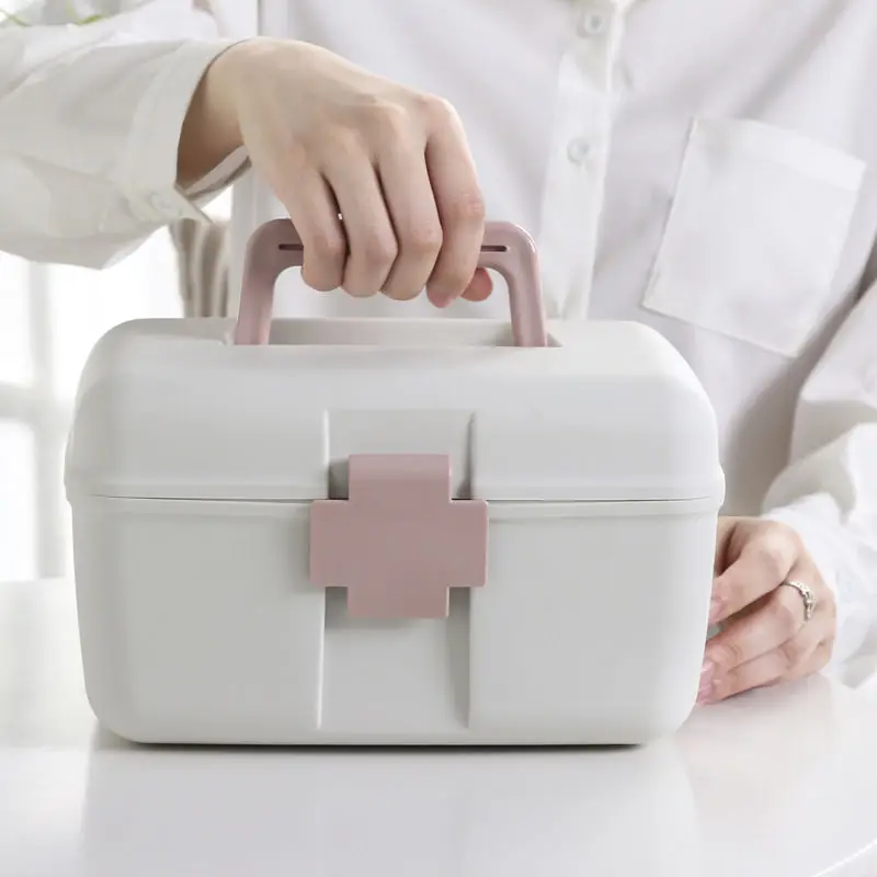 Household Medical Kit Medicine Storage Box Layered Design Large Capacity Portable First Aid Medical Kit Home Storage