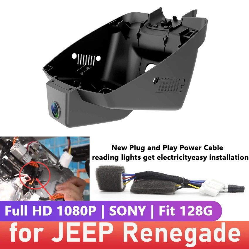 Dash Cam for JEEP Renegade 2015 to 2022 Dashcam,Car DVR OEM Style,Support 128GB Max,4K Car Video Recorder