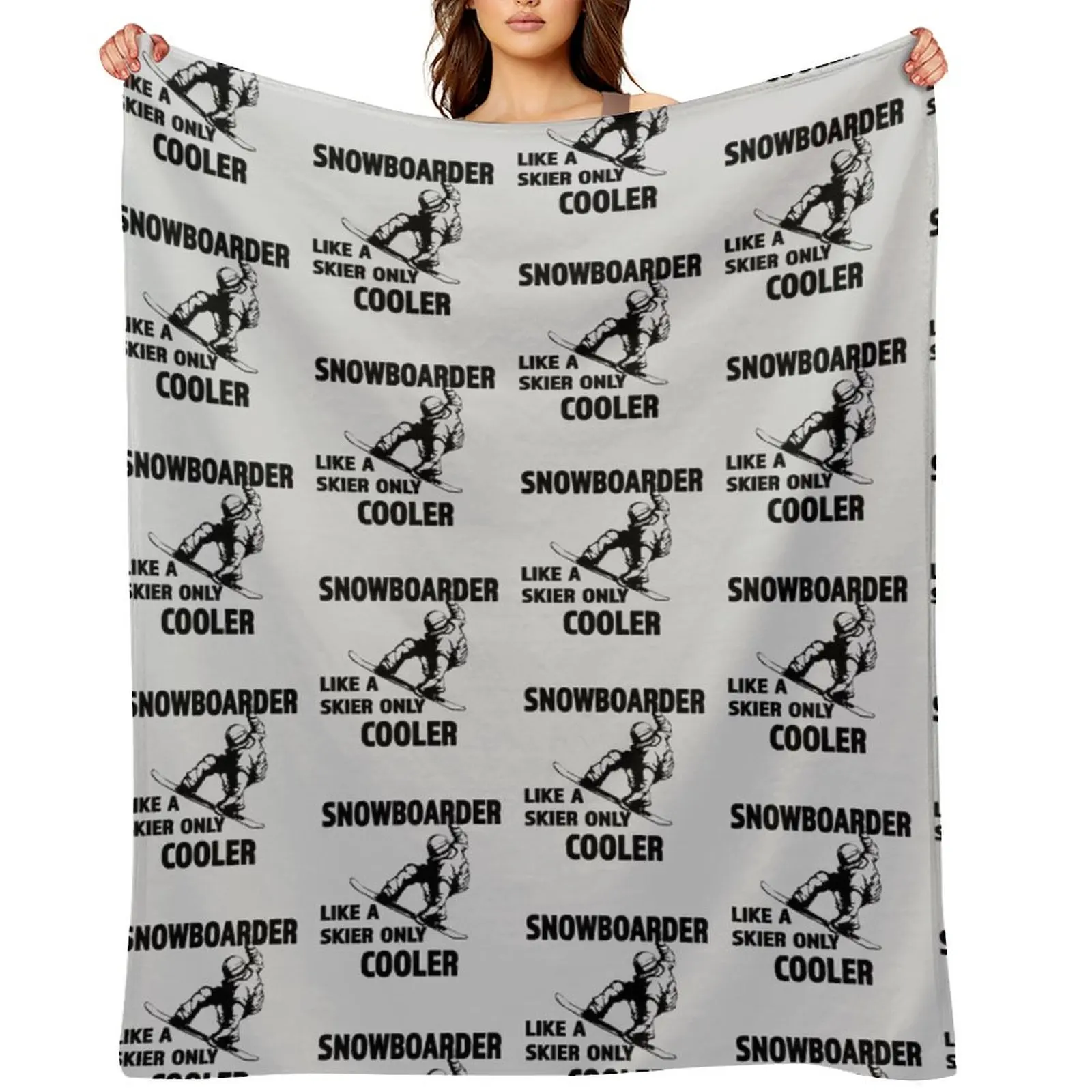 

Snowboarder - Like A Skier Only Cooler - Great Gift for Snowboarders Throw Blanket Cute Plaid bed plaid Blankets