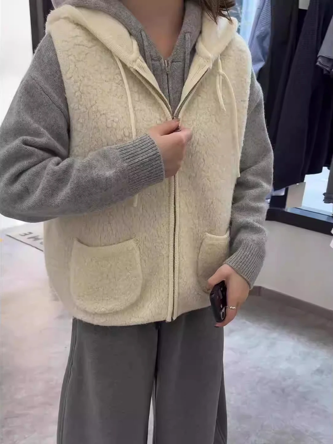 

Унисекс вязаный свитер без рукавов с капюшоном, очень большой размер (до 300 фунтов), весенний, свободный, теплый, повседневный топ, однотонный, для мужчин и женщин