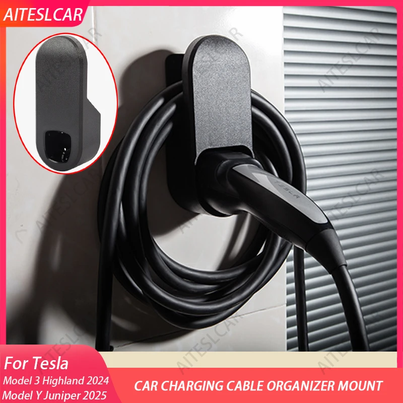 

Автомобильный держатель зарядного устройства, адаптер, поддержка типа 2, настенный кронштейн, органайзер для зарядного кабеля для Tesla Model 3 Y, аксессуары