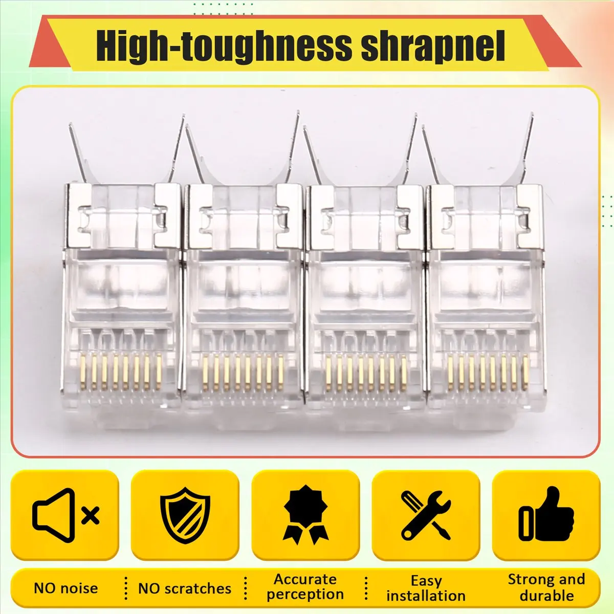 

“QUALITY EXCELLE“RJ45 Crystal Head Super Seven Crystal Head Connector