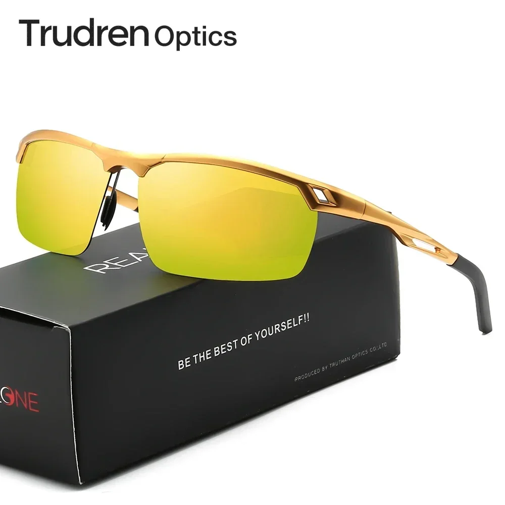 

Trudren Aluminum Magnesium Half-frame Sport Sunglasses Polarized for Fishing Sunglass High Quality Mens Cycling Sun Glasses 5550