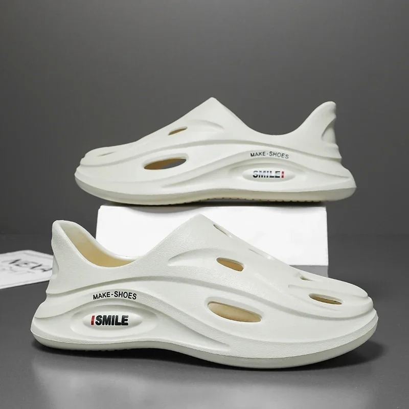 أسود شبشب رجالي أحذية موضة الصيف قباقيب مقاوم للماء حذاء رياضة الشاطئ الانزلاق على الشرائح عادية الراحة النعال قباقيب للرجال