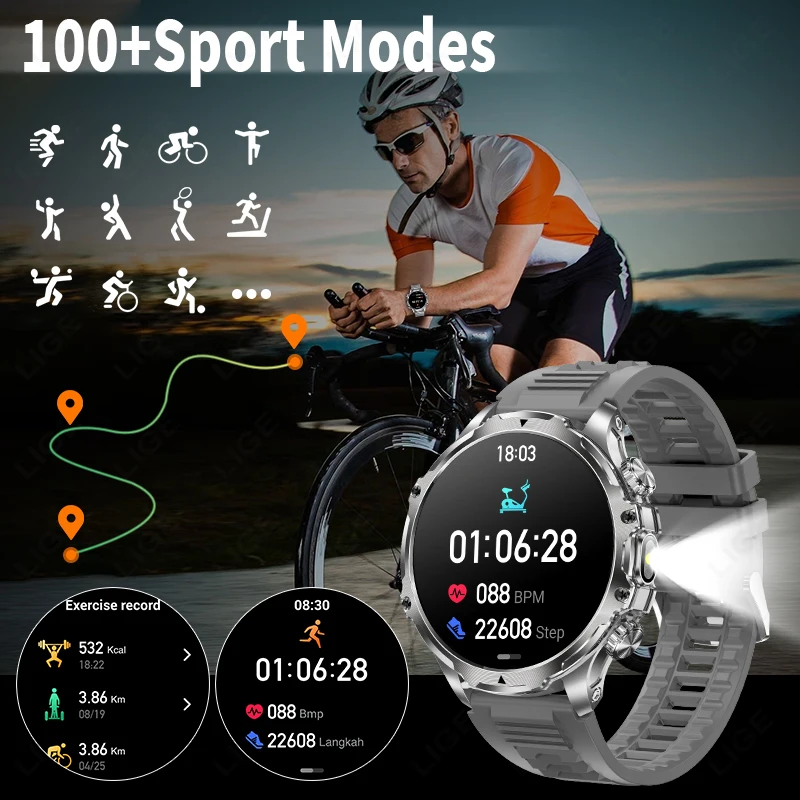 ​ LIGE 2025 Smartwatch hombre regalo Bluetooth llamada 700mAh batería grande 416*416 Ultra HDScreen salud reloj inteligente hombres para IOS Android