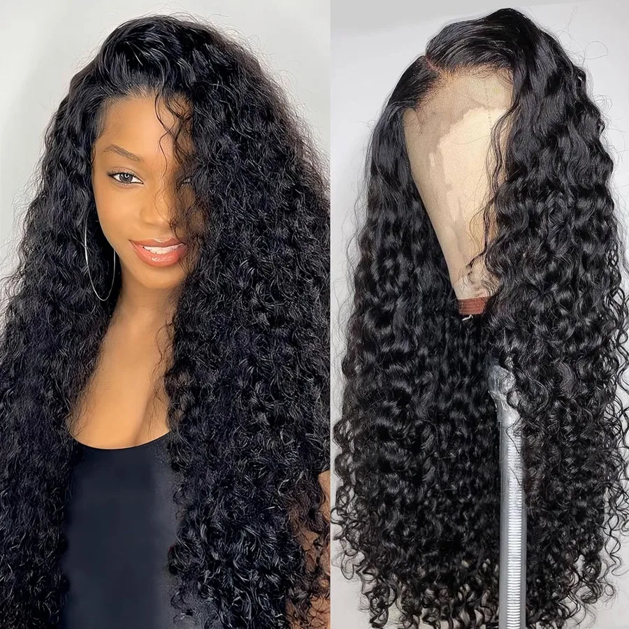 

4x4 Lace Closure Hunan Hair Lace Front Wig Human Hair Deep Wave Bling 4x4 Closure Pre Plucked Bleached Knots Wigs Human Hair