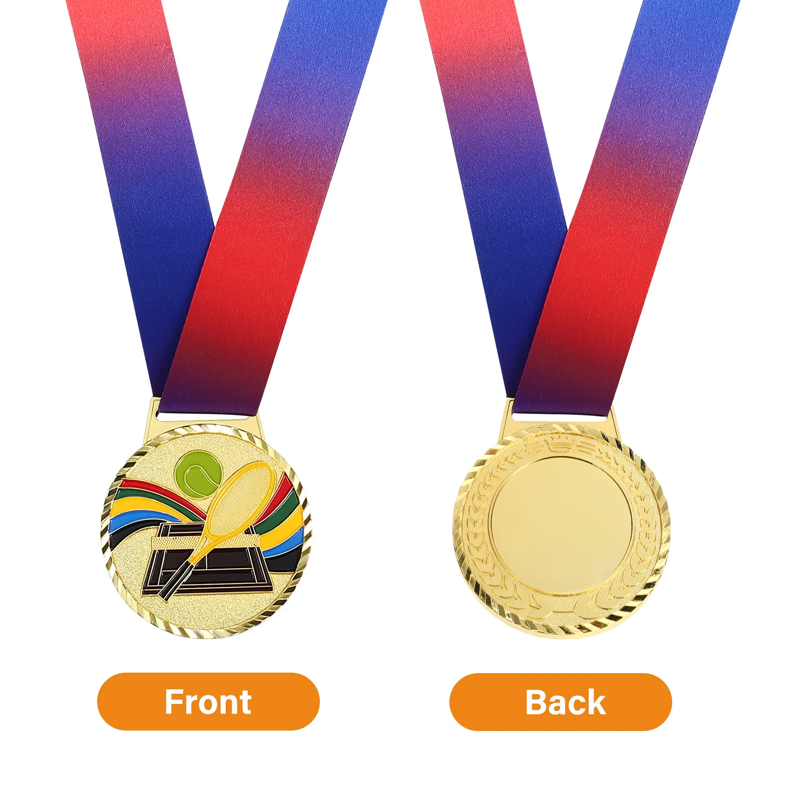 

Tennis Medal Bright Colors Tennis Racket Pattern Durable Zinc Alloy Winner Medal Sports Medals for Medals for Awards