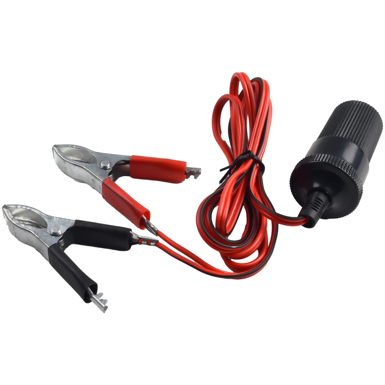 12V Car Socket Adapter Socket Cable + Battery Clamp Brand New High Quality 15A Rated Current 1.5M Length Metal Spring