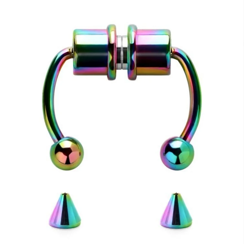 Magnetic Horseshoe Nose Rings, 316L Stainless Steel, Faux Septum Rings, Fake Piercing, Clip on, Hoop Rings, Gift for Women, Girl view 4