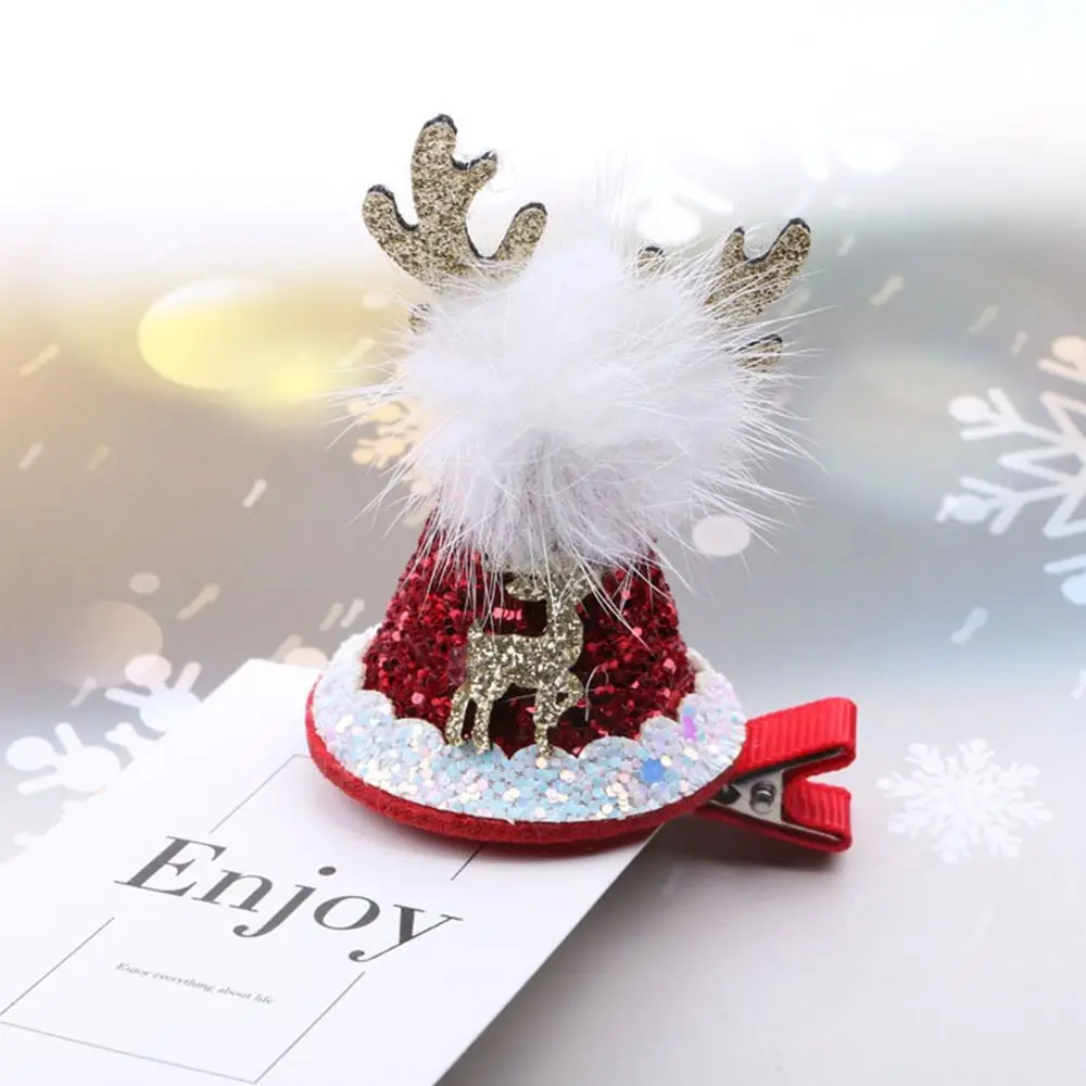 

Alloy Elk Ears Christmas Decoration Bow Korean Style Headwear Christmas Hat Hairpin Kids Hair Accessories Christmas Hair Clip