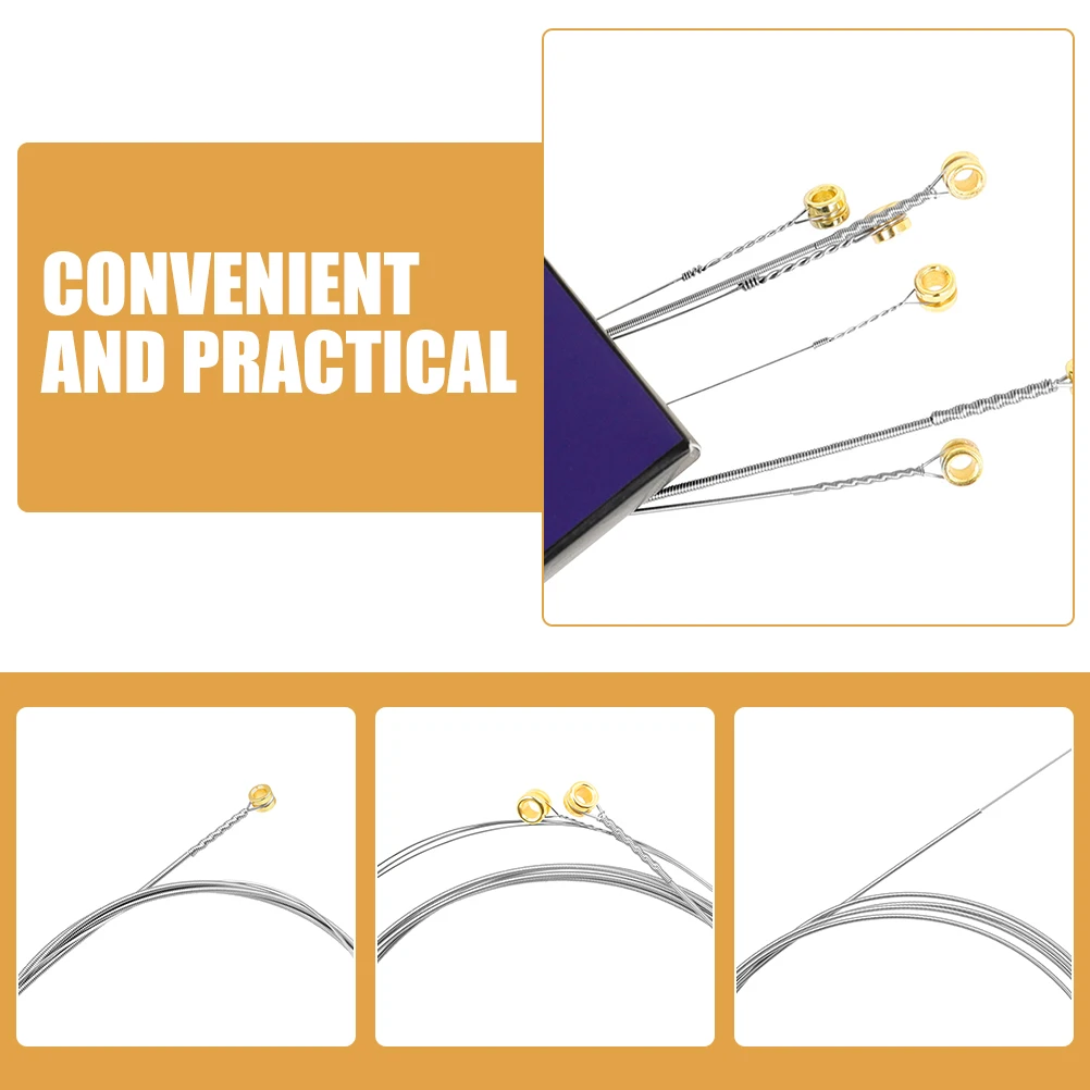 

6 Pcs Electric Guitar Strings Hexagonal Nickel Alloy Core Golden Independent Packaging Replacement Acoustic Guitar Accessories