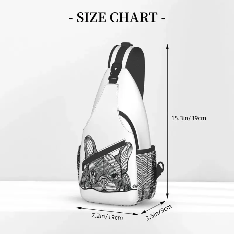 Cool French Bulldog Sling Bag for Cycling Camping Men Frenchie Dog Lover Chest Crossbody Backpack Shoulder Daypack