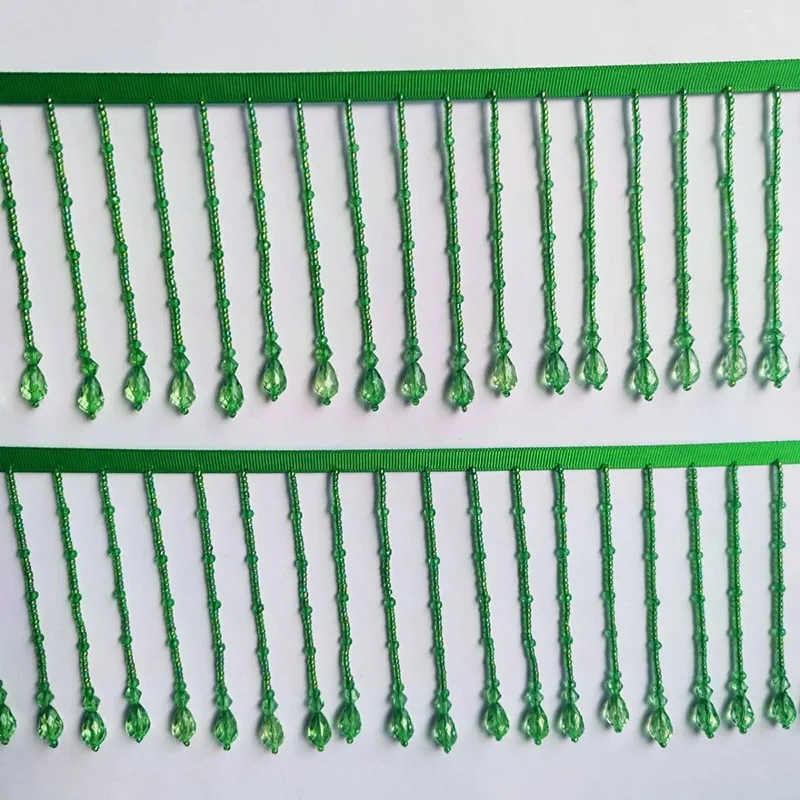 5Y-1Y. 9CM Height ABS Tassels Beaded Lace Trim.Tassel Lace Decoration Shoes Ornaments Multicolor Hanging Bead Curtain