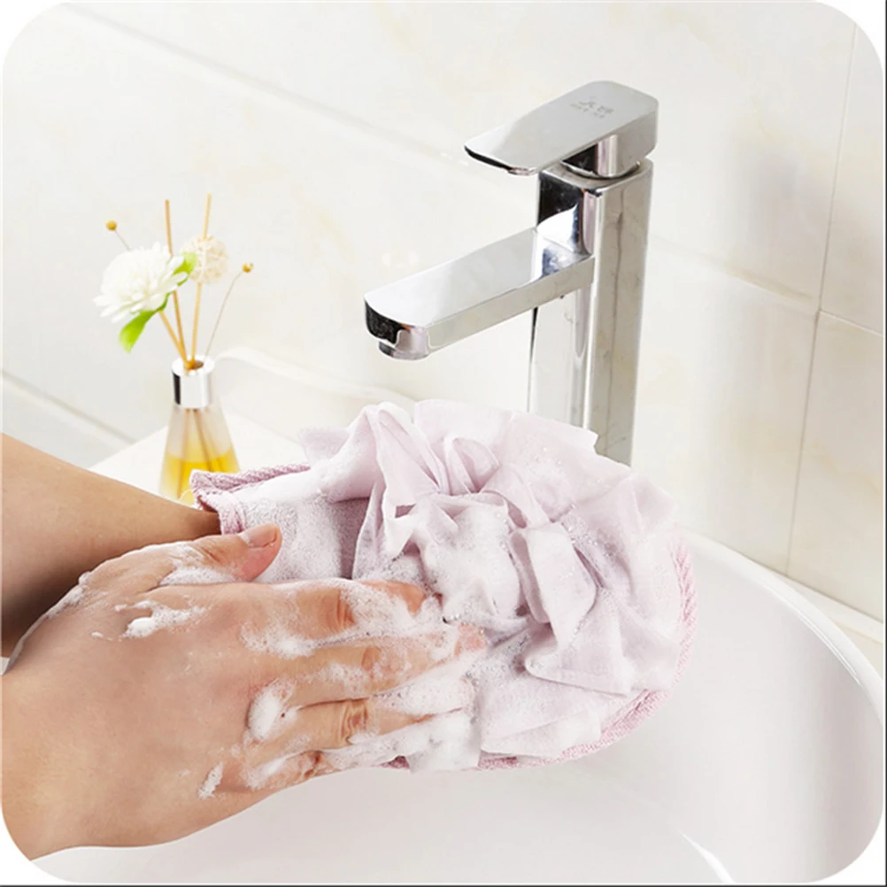 

Mesh Bath Sponge Pad Shower Pouf Back Scrubber Soft Premium Pe Light Washable Random Color Bubble Generating Gentle Exfoliating