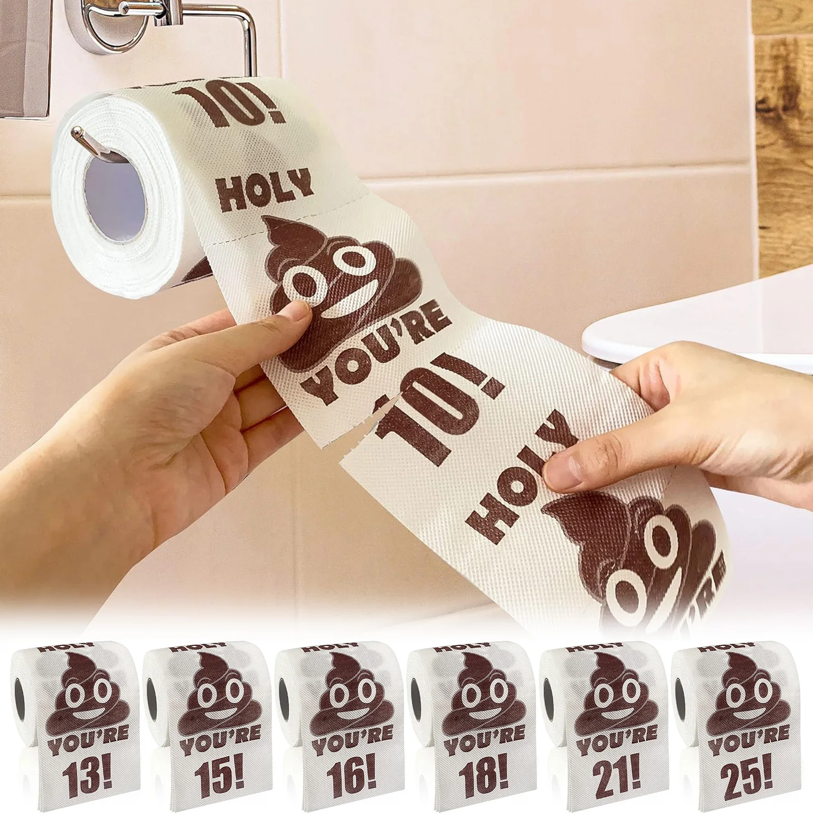 Regalos de feliz cumpleaños, divertido rollo de papel higiénico de 3 capas, palancas y sorpresas, decoración de baño para niños, hijos y niñas